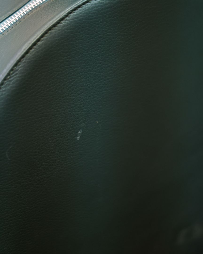 Round Leather Backpack · OLIVE - imperfect item