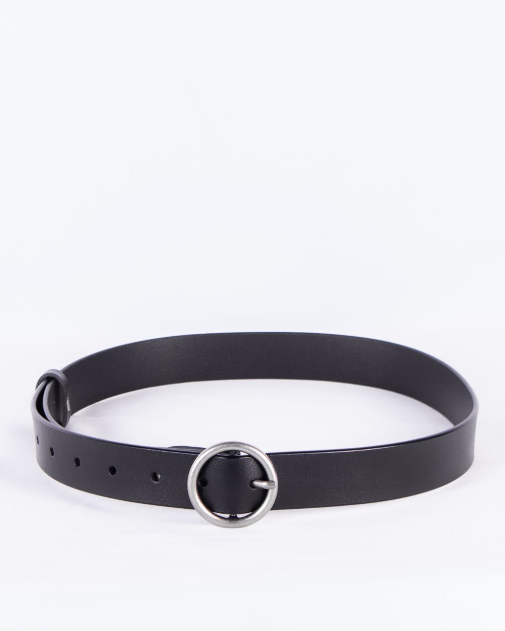 silver circle buckle belt front