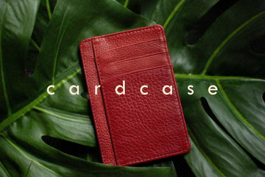 red cow leather card holder