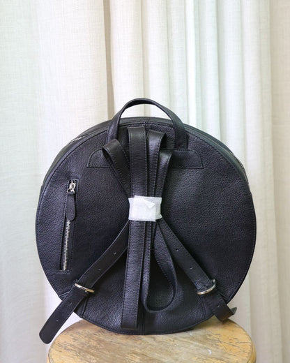 Round Leather Backpack - imperfect item