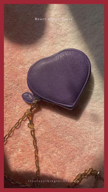 Italian Bubble Leather Heart Cushion Purse・Royal Blue