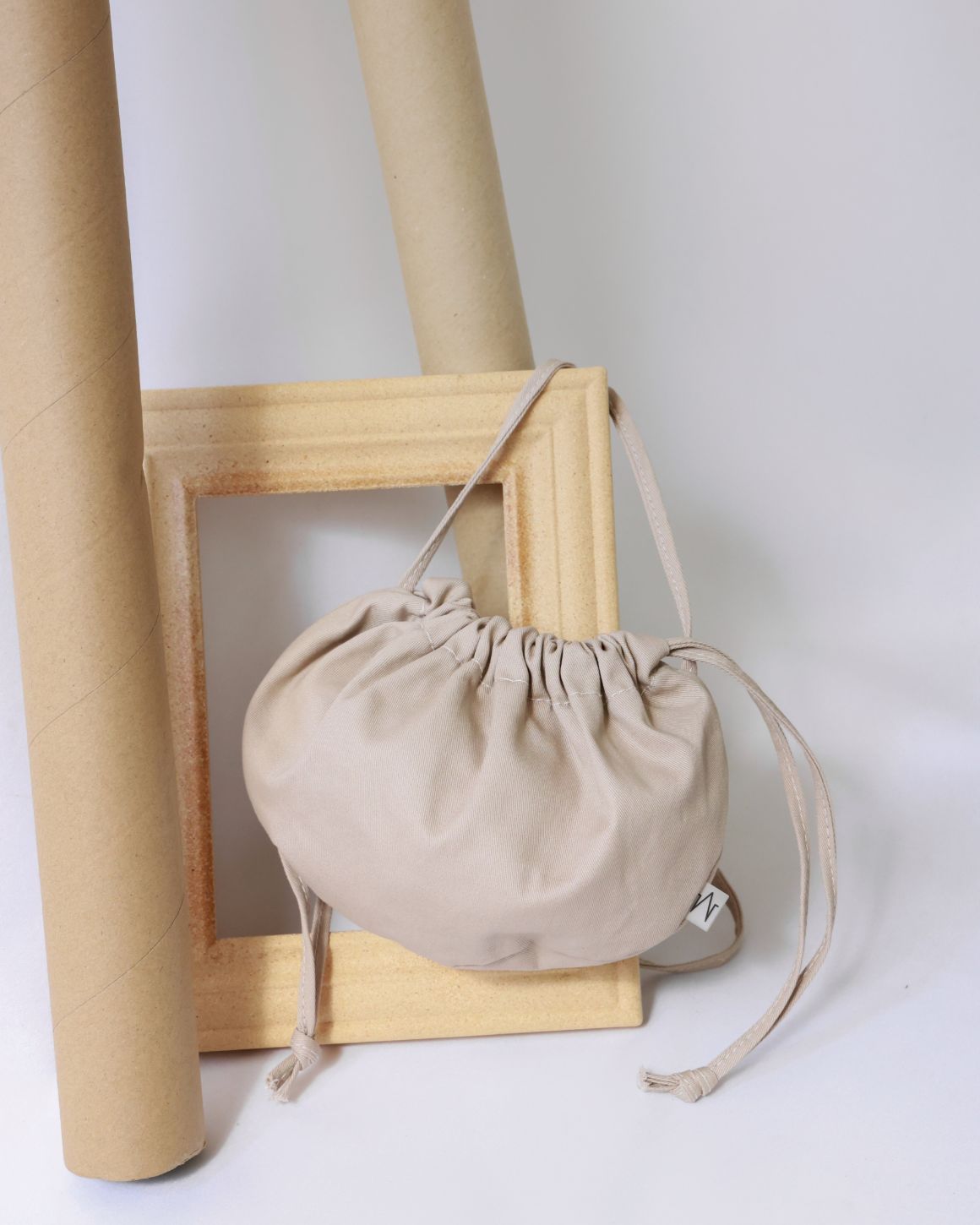 BAO_Cotton crossbody mini bag_taupe