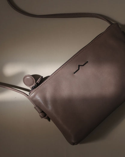 Double Zip Cross-Body Bag in HIPPO・TAT