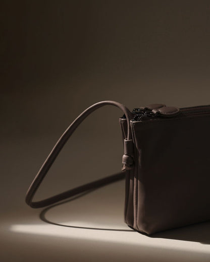 Double Zip Cross-Body Bag in HIPPO・TAT