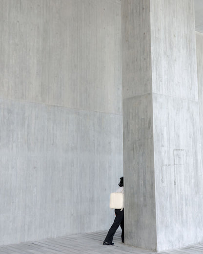 Unisex Square Leather Backpack・Nude