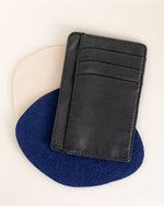 black cow leather card wallet back