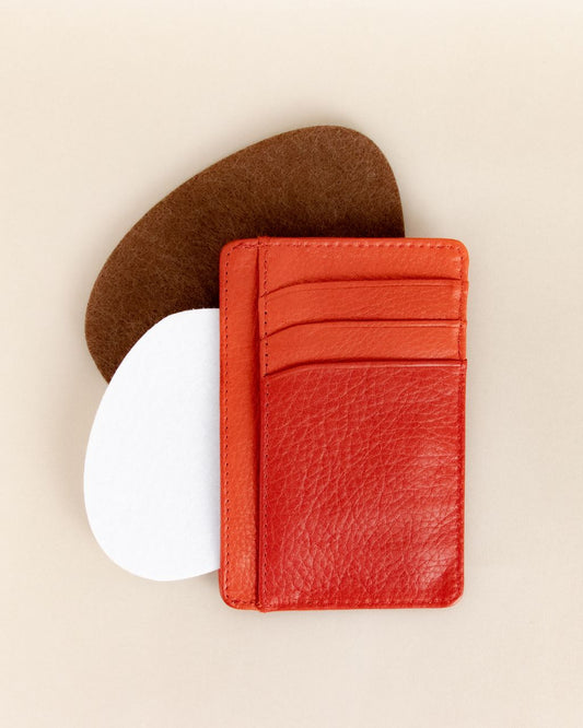 cow leather cardholder slip pocket back