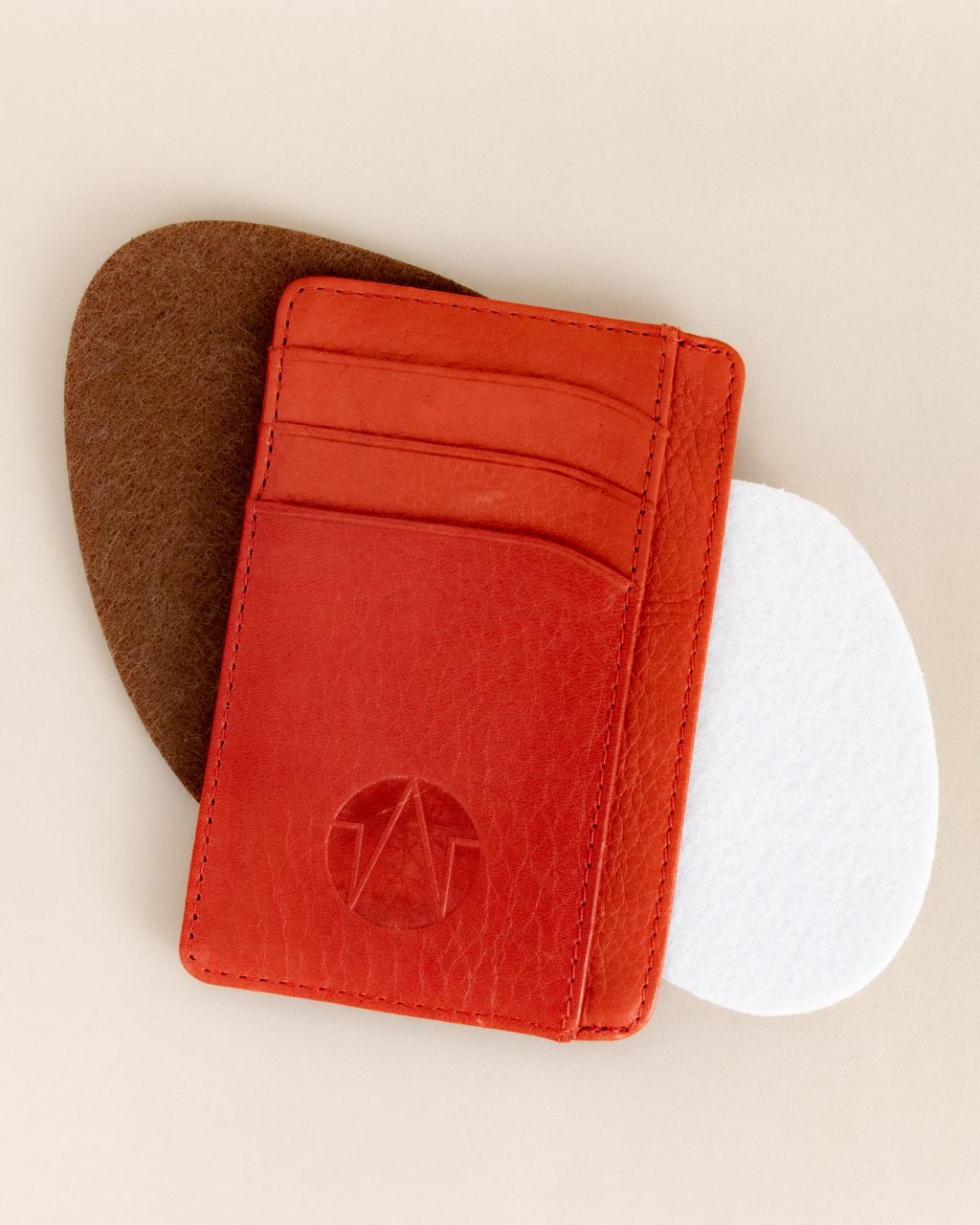 cow leather cardholder slip pocket front