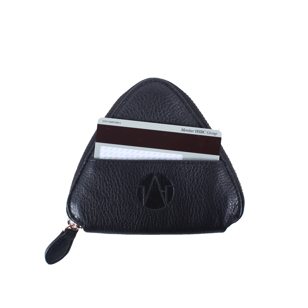 TAT_WHYSOSERIOUS_triangle purse_2286_black back with one card slot