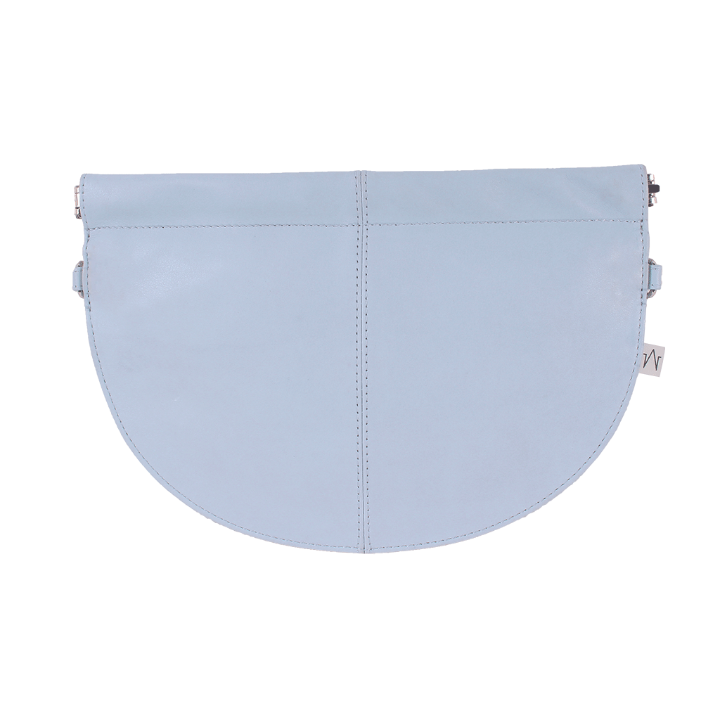 Semi-Circle 2 Way Cross Body Bag in Ice Blue