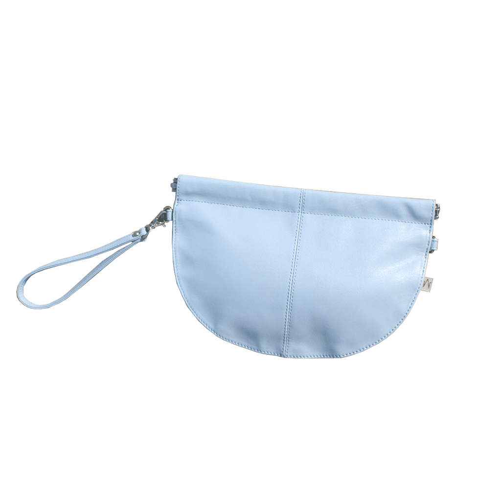 Semi-Circle 2 Way Cross Body Bag in Ice Blue