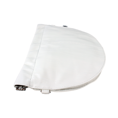 Crumpled paper Semi-Circle Leather Clutches | TAT