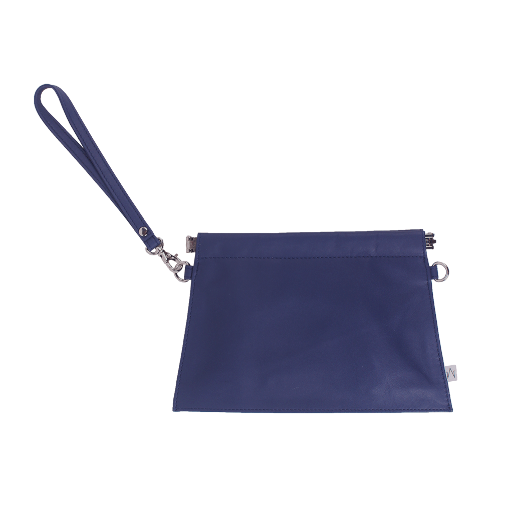 Trapezoid 2 Way Mini Clutch in Smooth Cow Leather | TAT