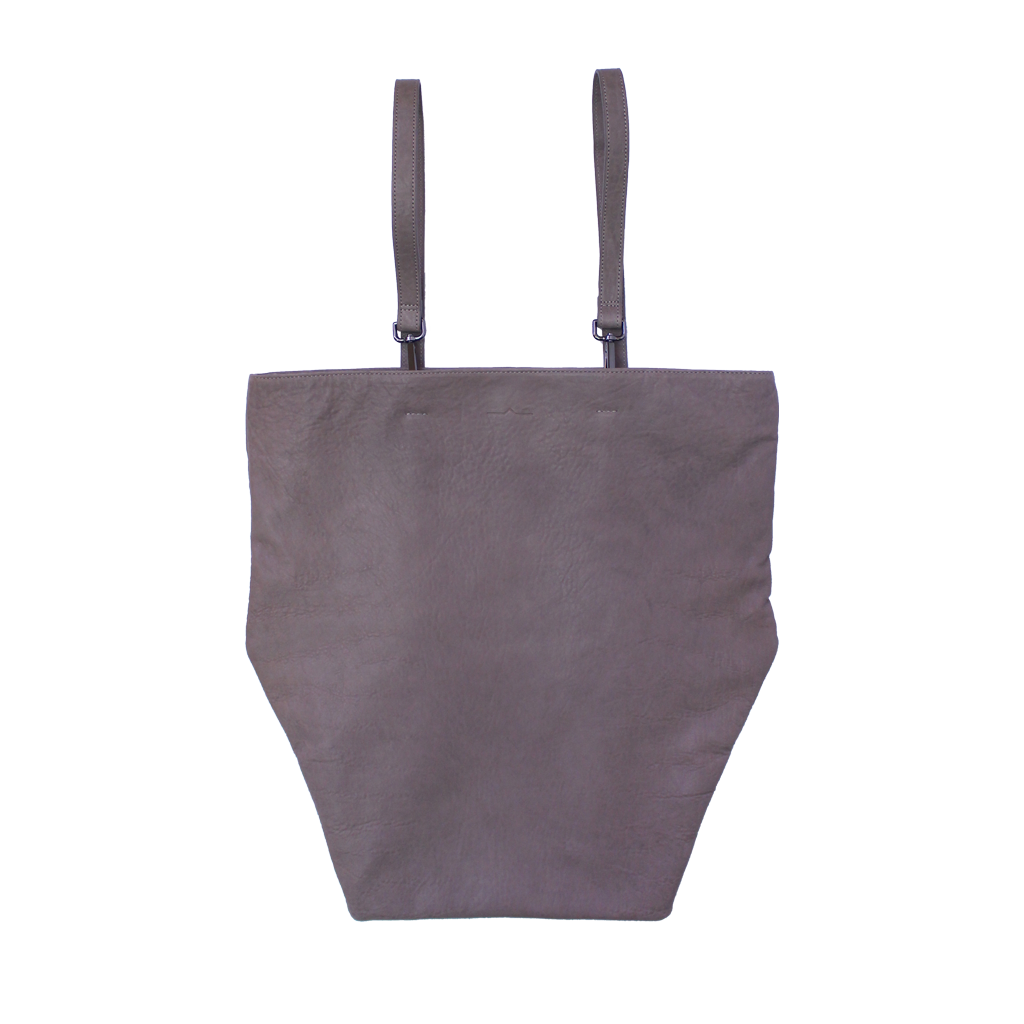 TAT_hexagon_tote_15025L _taupe_backpack front