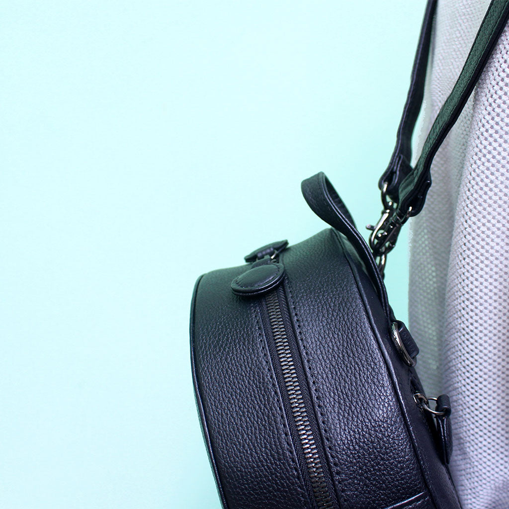 #ROLLROLLROLL Leather Round Backpack | TAT