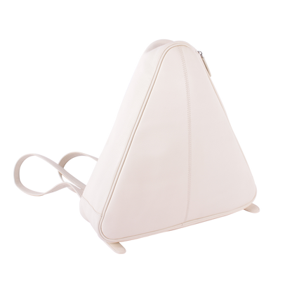 backpack leather triangle Geometric Triangular Leather Soft Backpack in Nude – T A T
