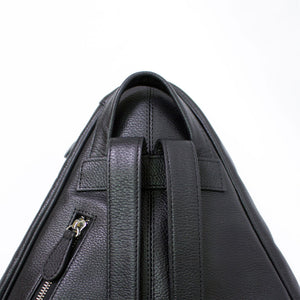 TAT_whysoserious_triangle backpack_black back details close up 