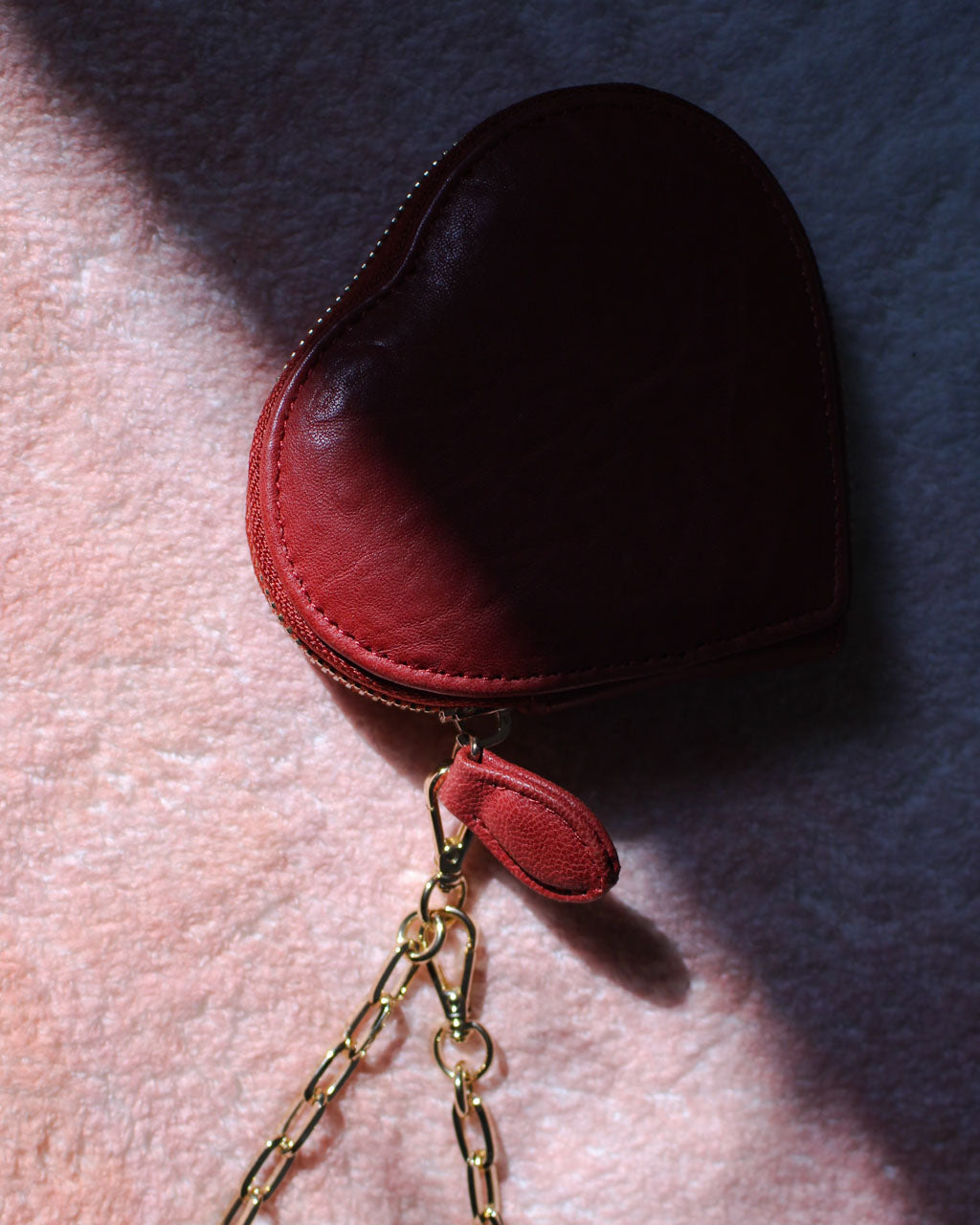 Red Heart Shape Cushion Mini Pouch