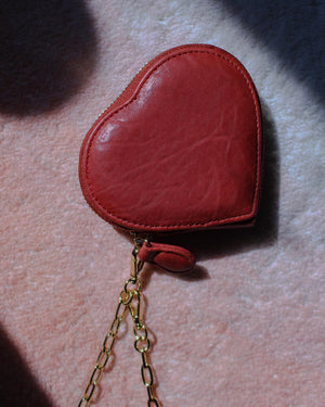 Red Heart Shape Cushion Mini Pouch