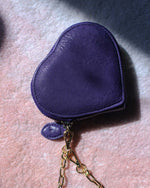 Italian Bubble Leather Heart Cushion Purse・Royal Blue
