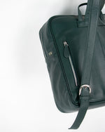 Unisex Square Leather Backpack・Forest Green