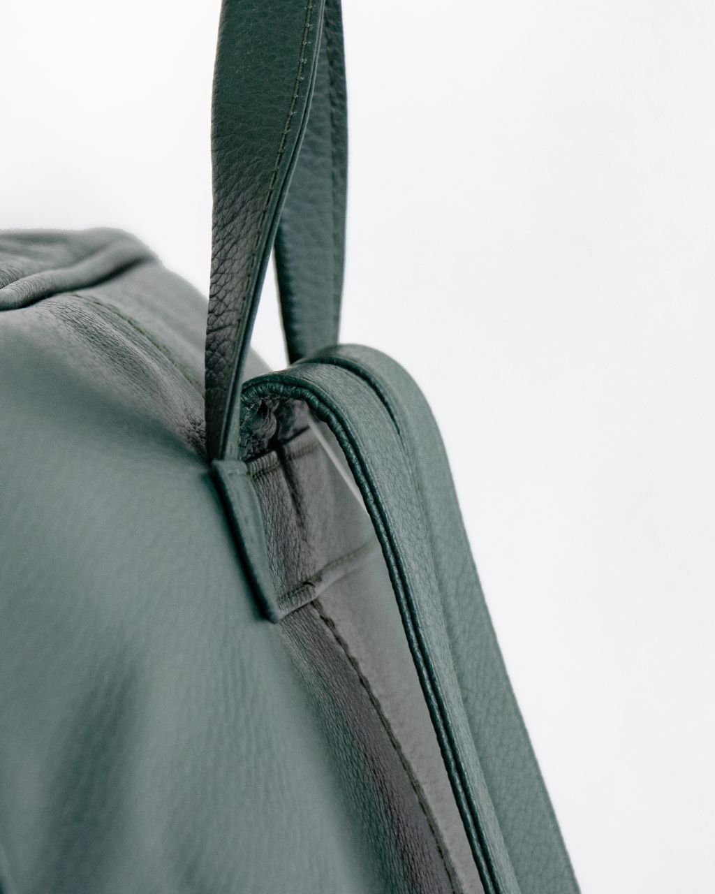 Unisex Square Leather Backpack・Forest Green