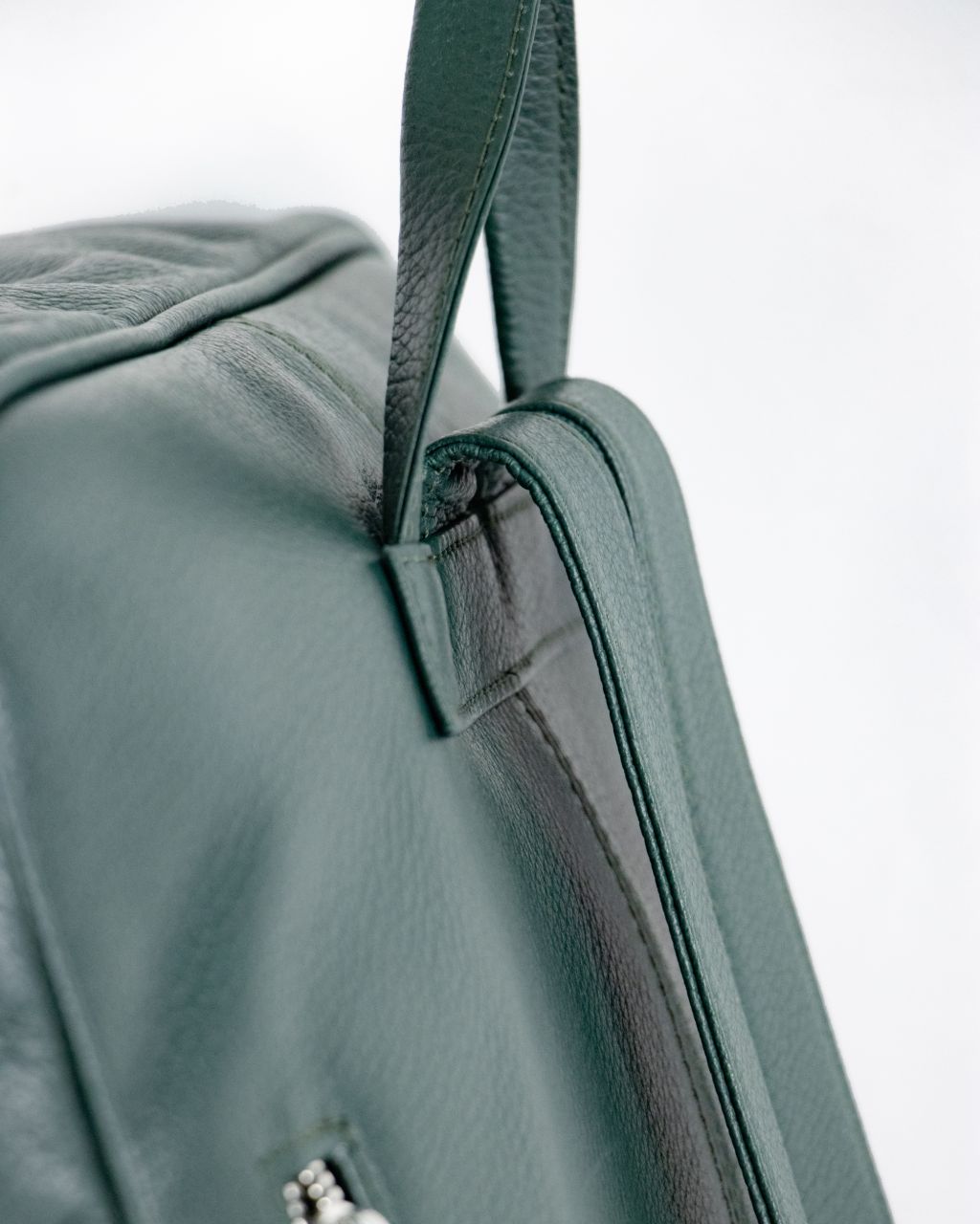 Unisex Square Leather Backpack・Forest Green