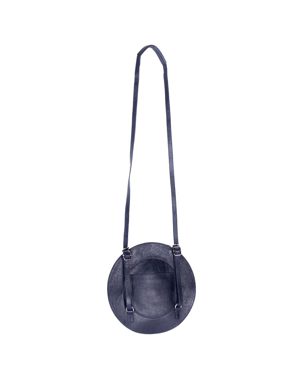cow leather round crossbody bag_back slip pocket