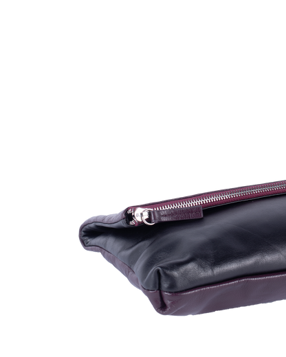 TAT_normcore_14582_twotone unisex clutch_wine zipper mouth
