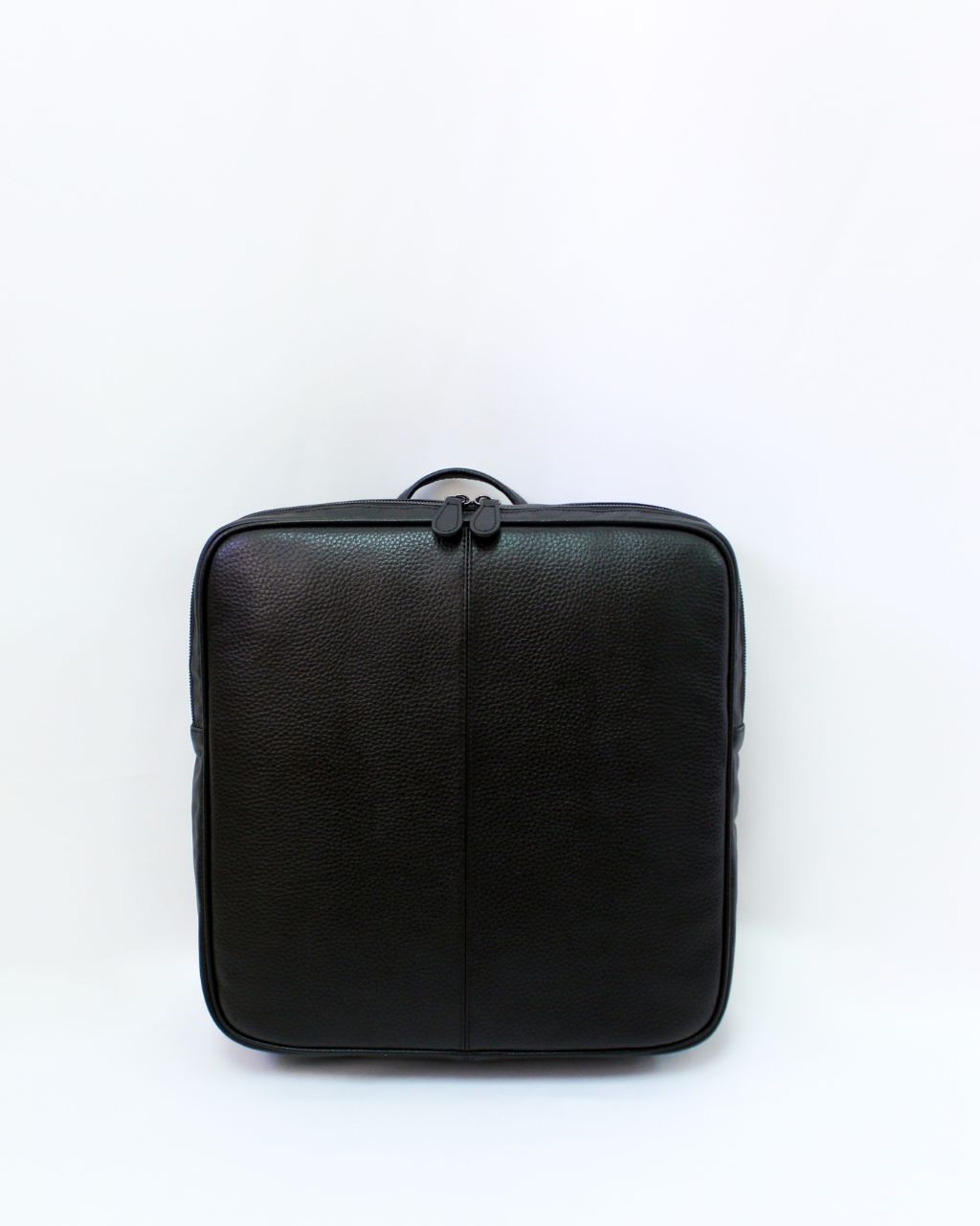 black leather backpack square Square Backpack in Black – T A T