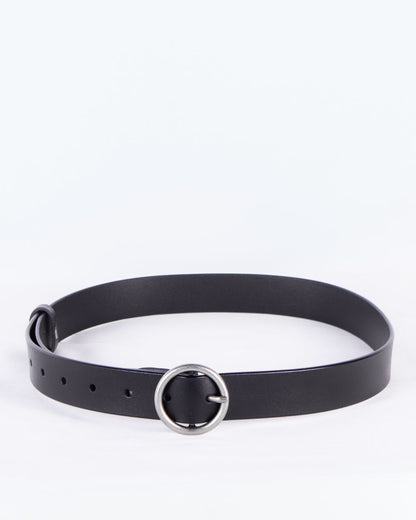silver circle buckle belt front