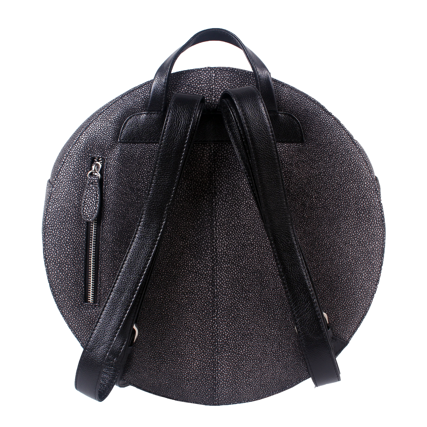 Fission Round Embossed Leather Backpack - imperfect item