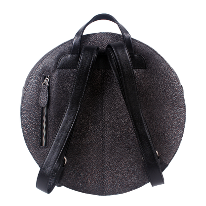 Fission Round Embossed Leather Backpack - imperfect item