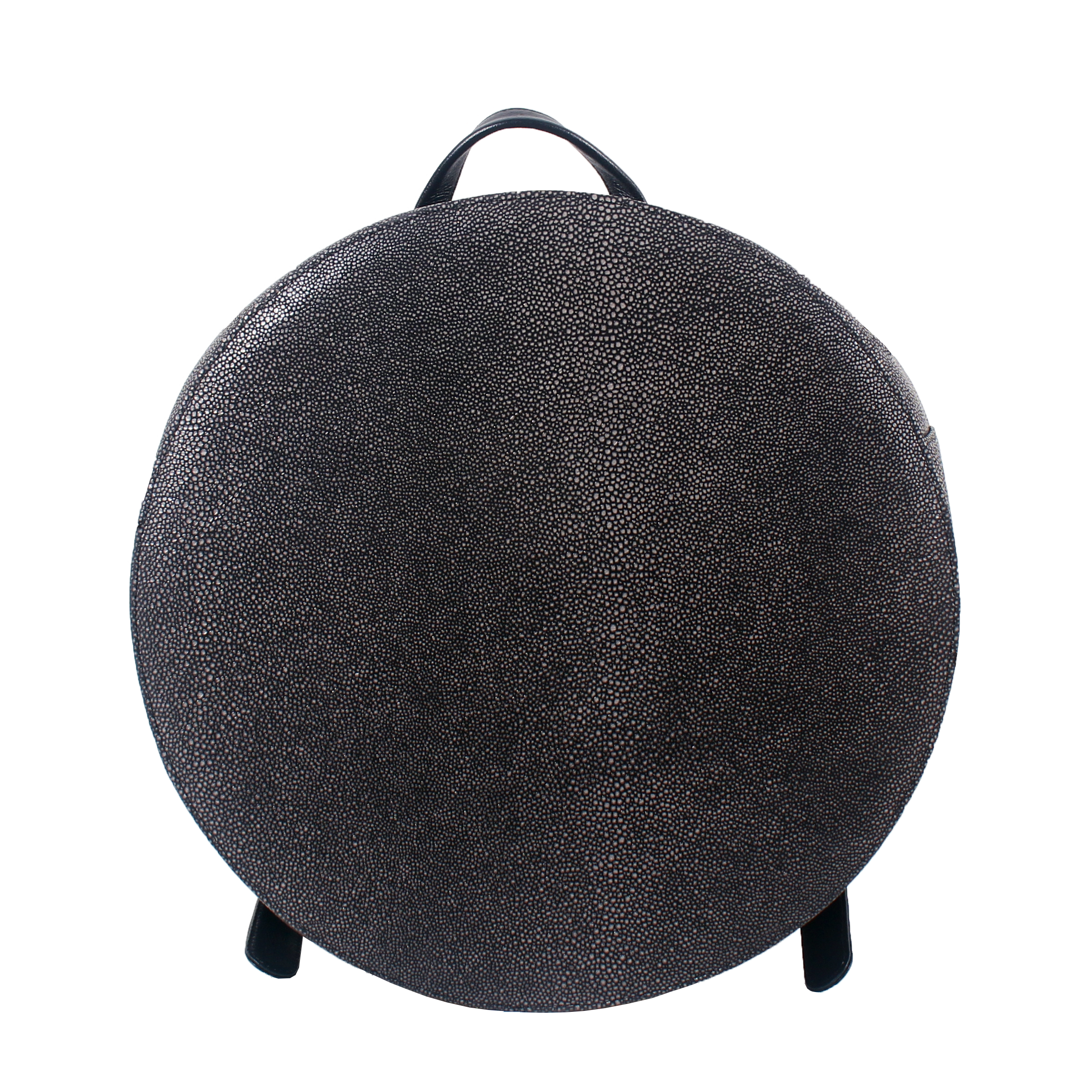 Fission Round Embossed Leather Backpack - imperfect item