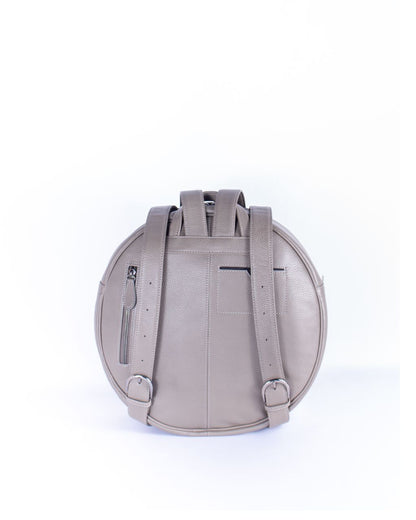 Playful yet Minimal Round Backpack - Fossil