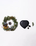 Christmas ring, heart shape coins purse in Black